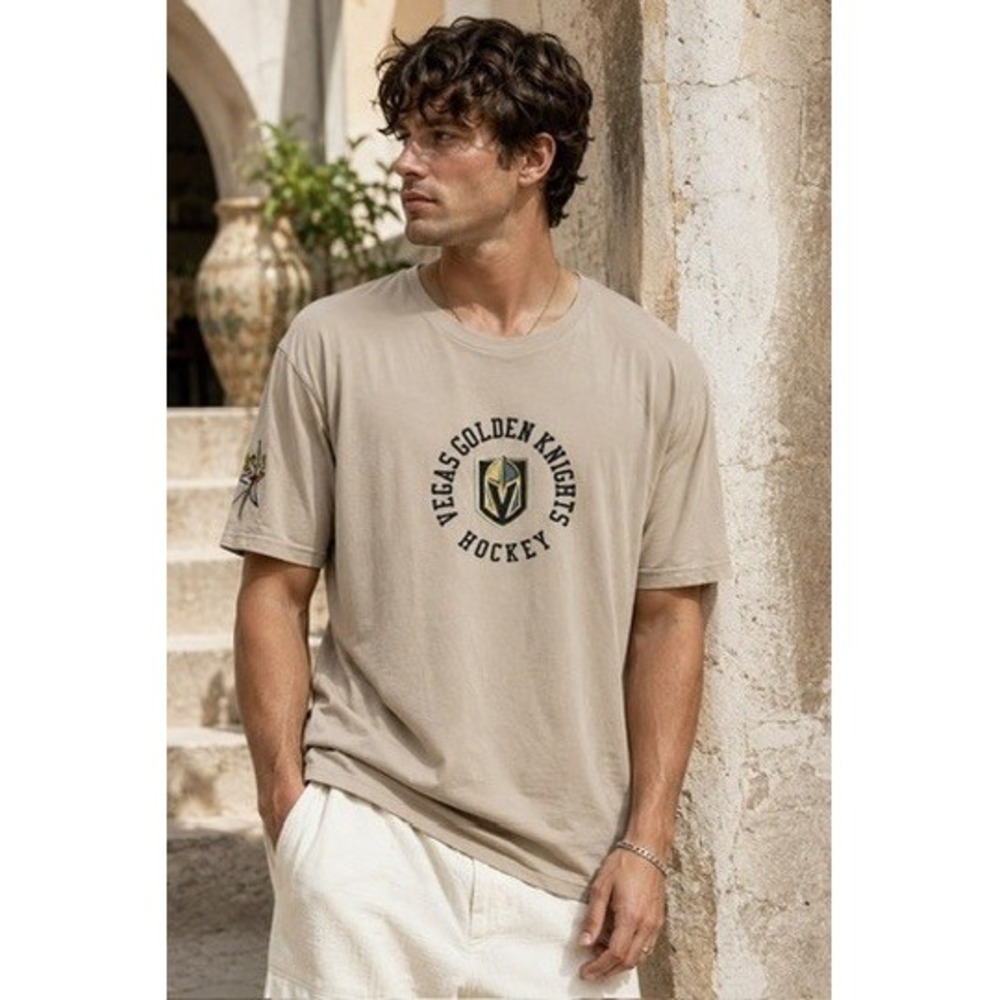 Pro Standard Vegas Golden Knights NHL T-Shirt Mens Large Tan Beige Hockey Tee